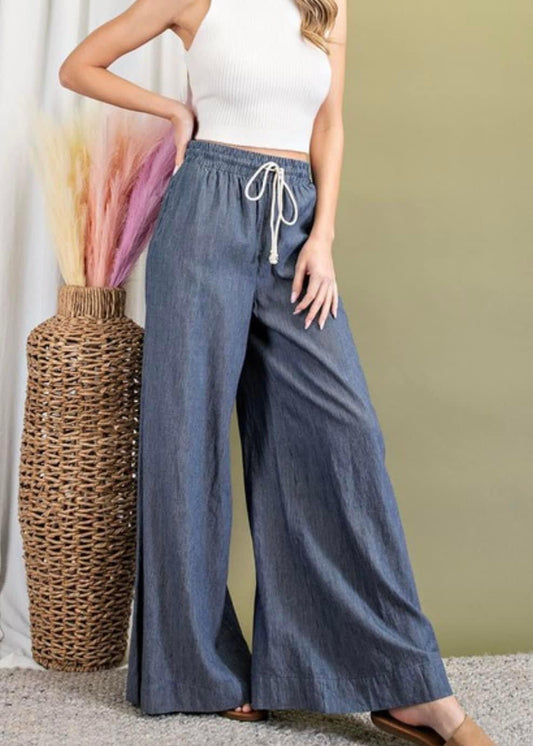 Denim Pin Stripe Pants