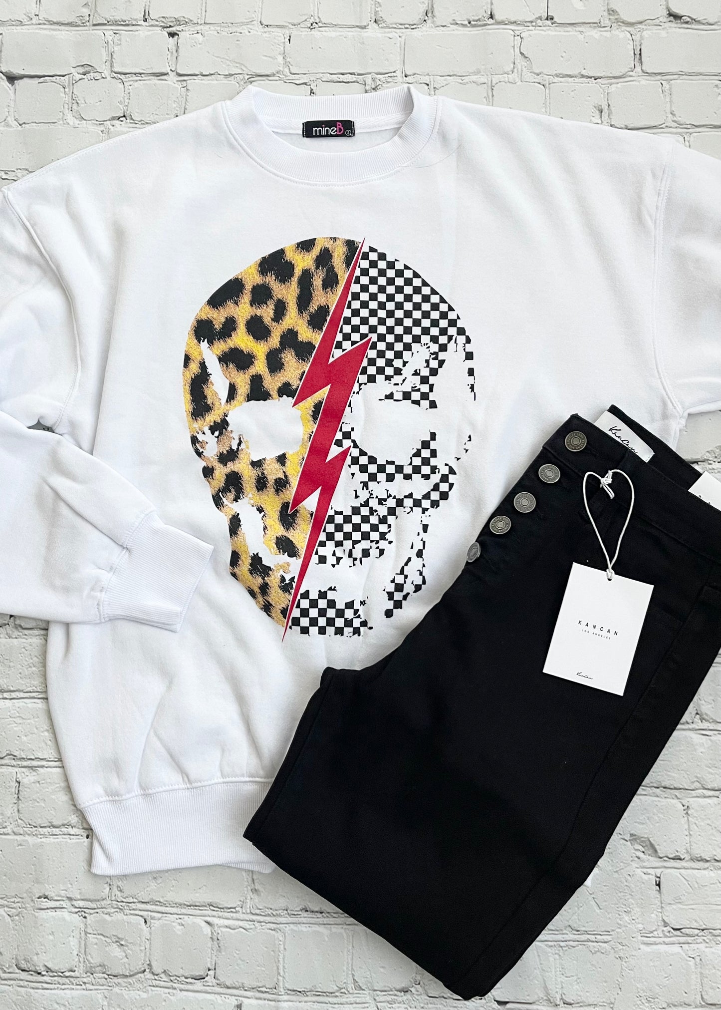 Skull Graphic Crew Sweatshirt