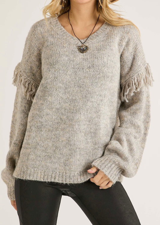 Fringe Sleeve Sweater