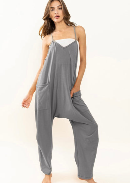 Sleeveless V Neck Jumpsuit